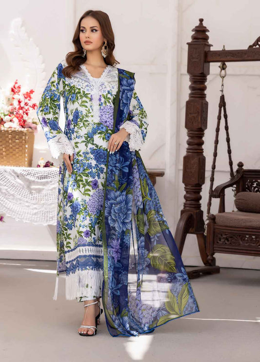 Nayab By Polawn Embroidered Stitched 3 Piece Lawn Suit PD-24-401-B-Ready to Wear