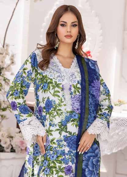 Nayab By Polawn Embroidered Stitched 3 Piece Lawn Suit PD-24-401-B-Ready to Wear