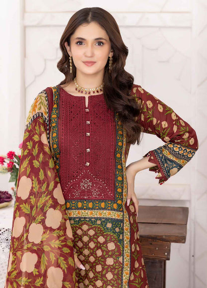 Nayab By Polawn Embroidered Stitched 3 Piece Lawn Suit PD-24-402-B-Ready to Wear