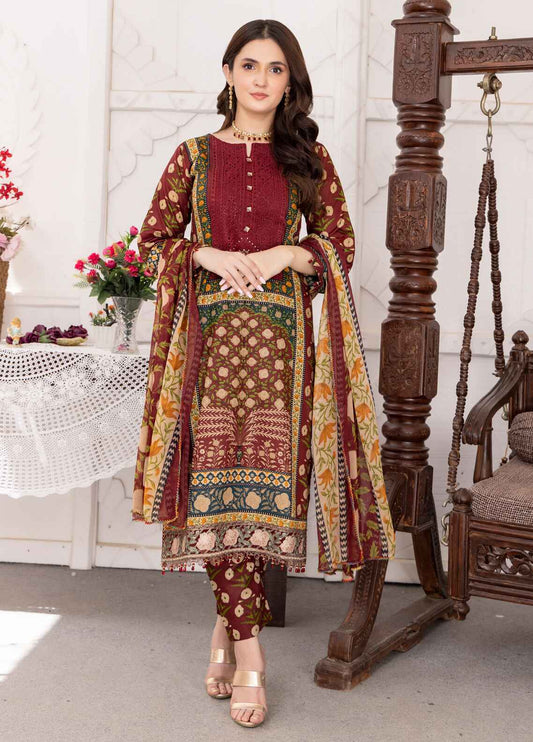 Nayab By Polawn Embroidered Stitched 3 Piece Lawn Suit PD-24-402-B-Ready to Wear