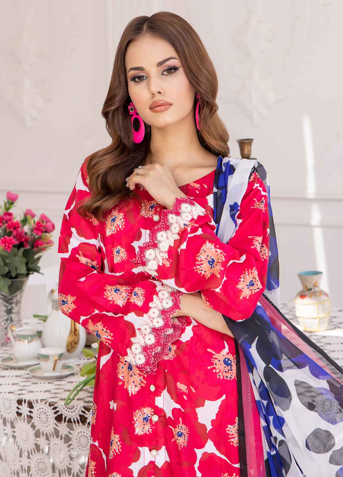 Nayab By Polawn Embroidered Stitched 3 Piece Lawn Suit PD-24-403-A-Ready to Wear