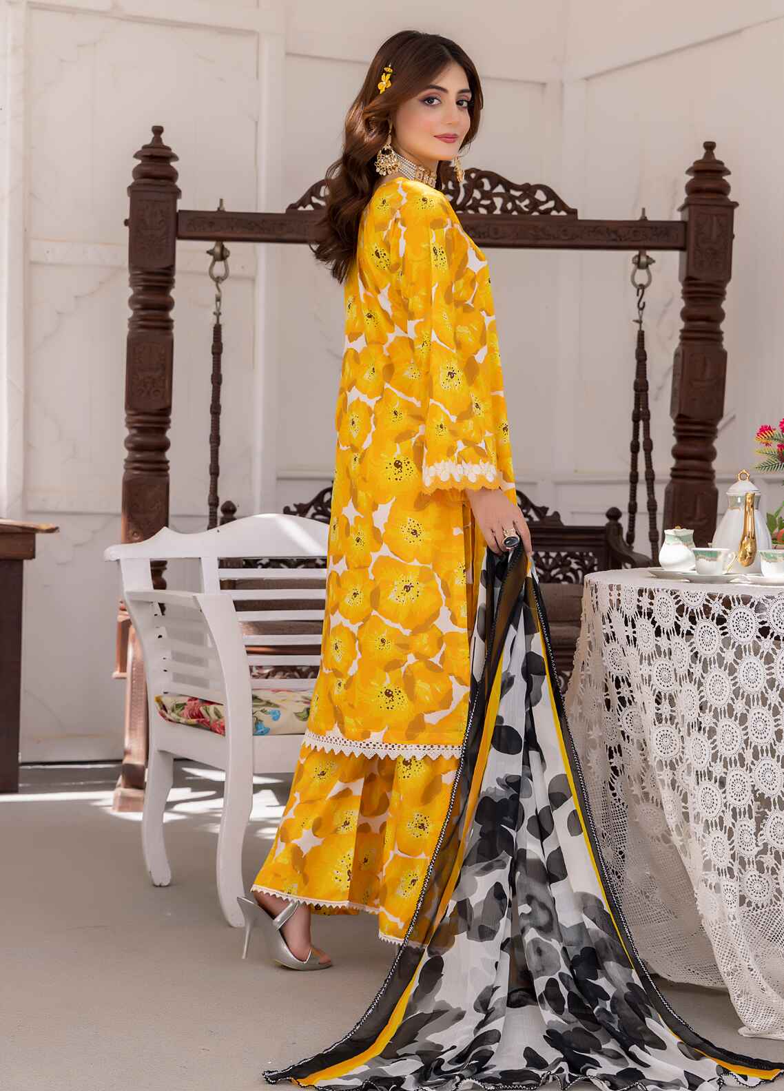 Nayab By Polawn Embroidered Stitched 3 Piece Lawn Suit PD-24-403-B-Ready to Wear