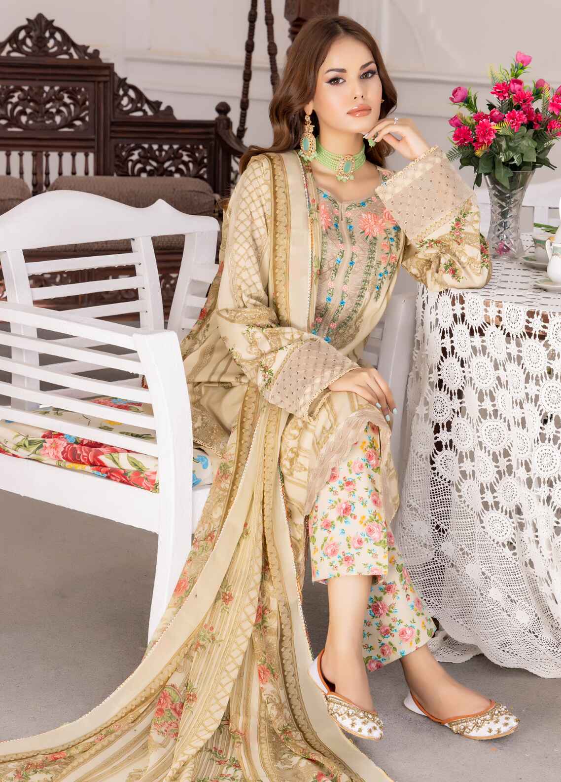 Nayab By Polawn Embroidered Stitched 3 Piece Lawn Suit PD-24-404-A-Ready to Wear