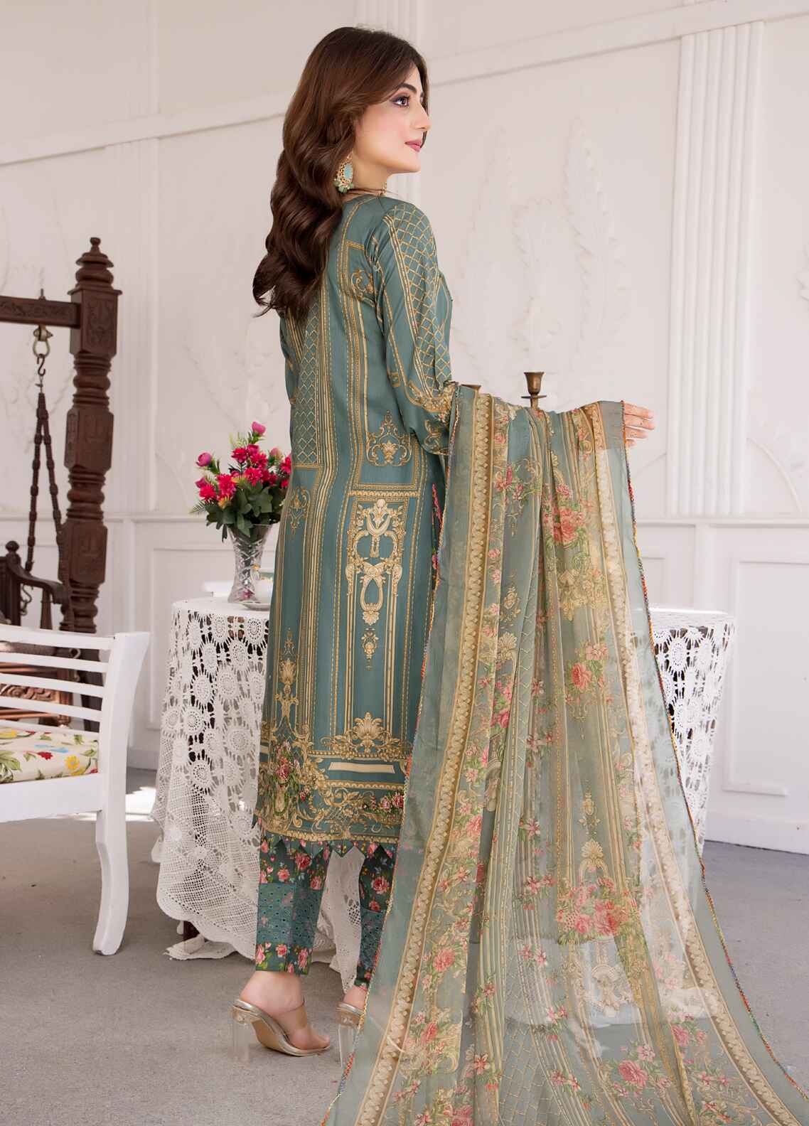 Nayab By Polawn Embroidered Stitched 3 Piece Lawn Suit PD-24-404-B-Ready to Wear