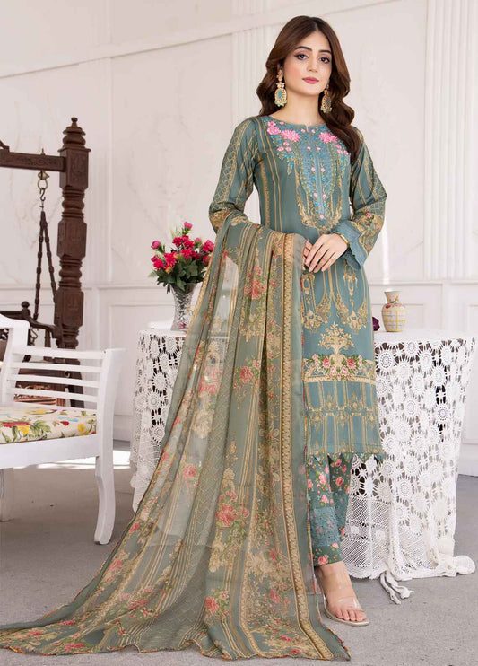 Nayab By Polawn Embroidered Stitched 3 Piece Lawn Suit PD-24-404-B-Ready to Wear