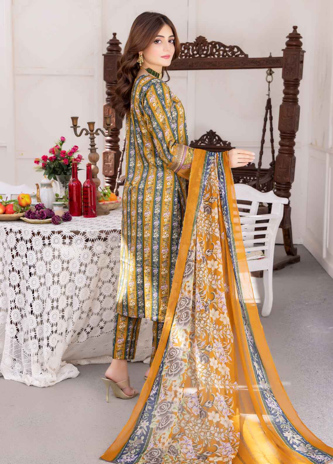 Nayab By Polawn Embroidered Stitched 3 Piece Lawn Suit PD-24-405-A-Ready to Wear