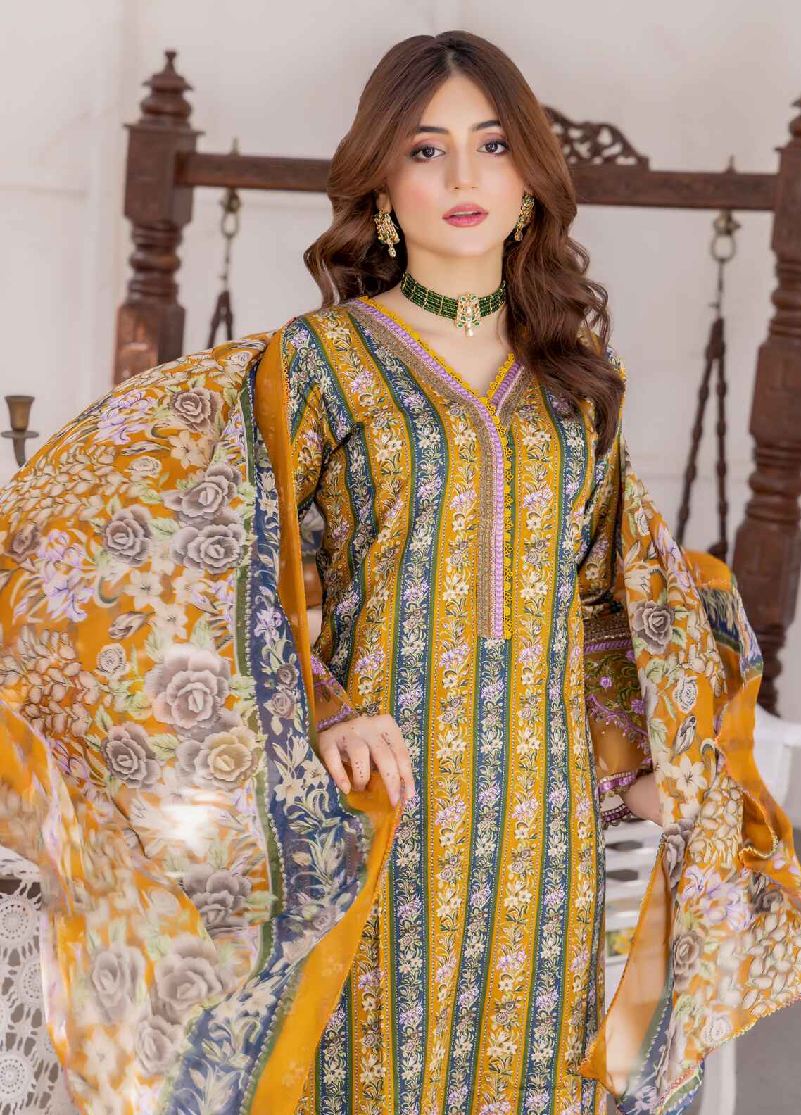 Nayab By Polawn Embroidered Stitched 3 Piece Lawn Suit PD-24-405-A-Ready to Wear