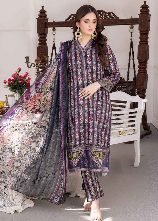 Nayab By Polawn Embroidered Stitched 3 Piece Lawn Suit PD-24-405-B-Ready to Wear