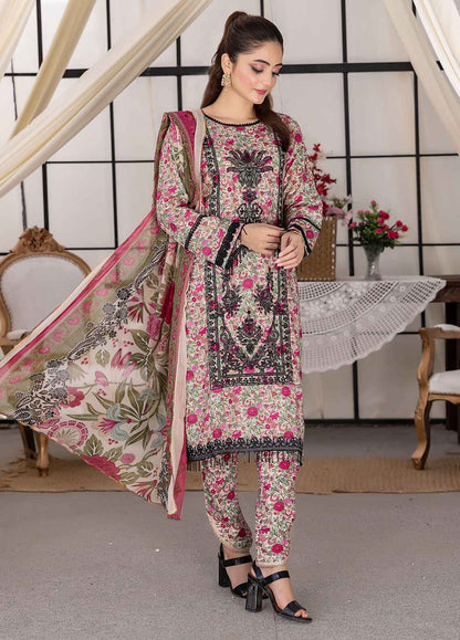 Husn By Polawn Embroidered Stitched 3 Piece Lawn Suit PD-24-502-A-Ready to Wear