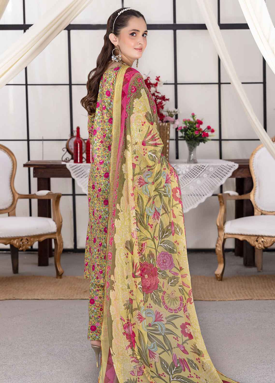 Husn By Polawn Embroidered Stitched 3 Piece Lawn Suit PD-24-502-B-Ready to Wear