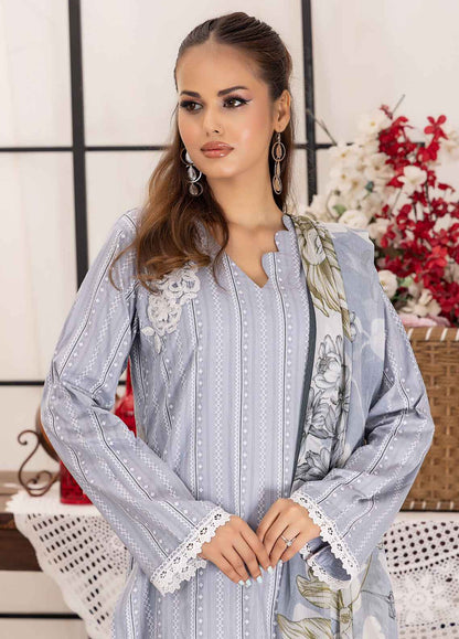 Husn By Polawn Embroidered Stitched 3 Piece Lawn Suit PD-24-503-A-Ready to Wear