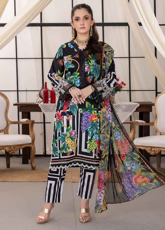 Husn By Polawn Embroidered Stitched 3 Piece Lawn Suit PD-24-504-B-Ready to Wear