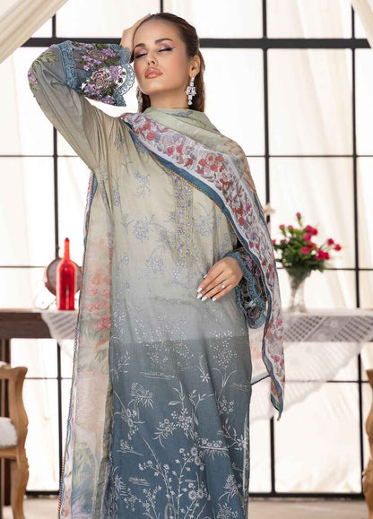 Husn By Polawn Embroidered Stitched 3 Piece Lawn Suit PD-24-505-A-Ready to Wear