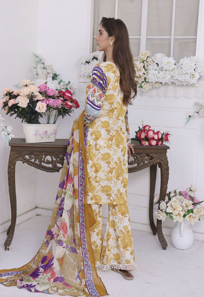 Jhilmil By Polawn Embroidered Stitched 3 Piece Lawn Suit PD-25-421-Ready to Wear
