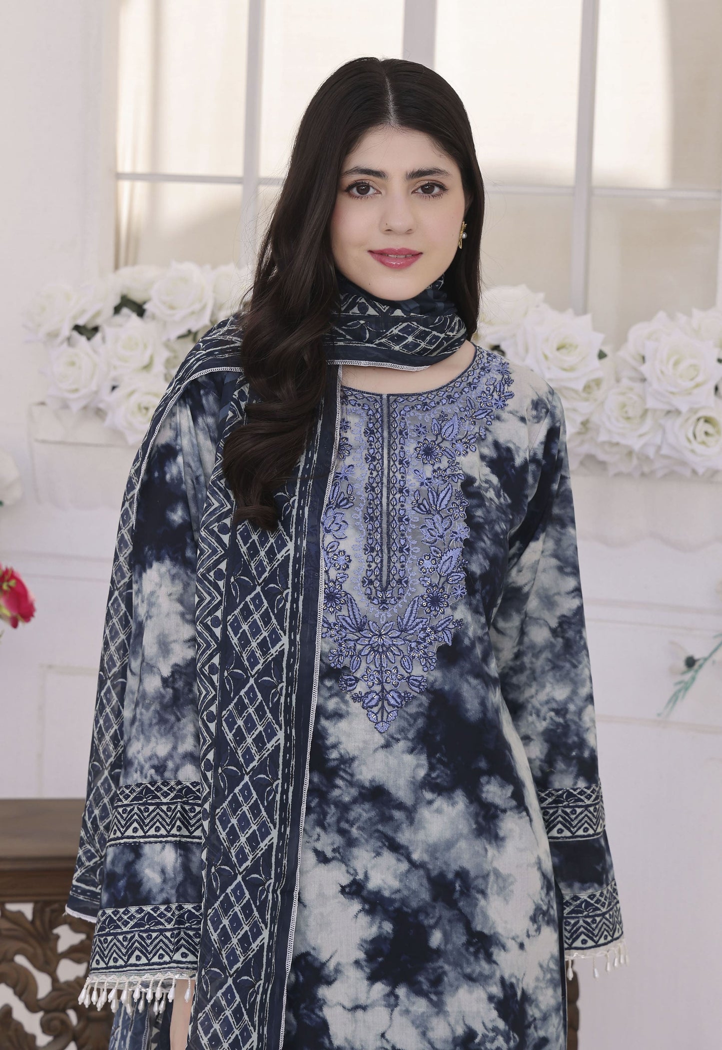 Jhilmil By Polawn Embroidered Stitched 3 Piece Lawn Suit PD-25-423-Ready to Wear