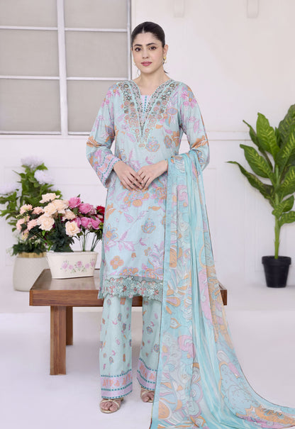 Jhilmil By Polawn Embroidered Stitched 3 Piece Lawn Suit PD-25-428-Ready to Wear