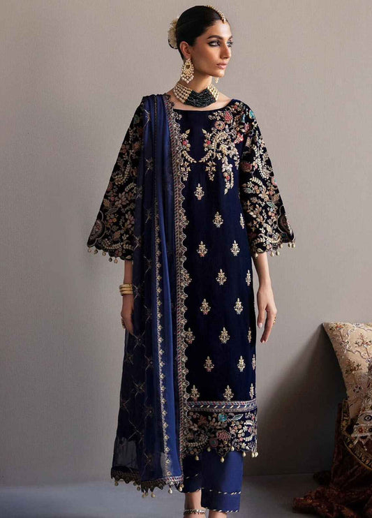 velvet dress design 2025 Latest velvet dress design with printed shawl
