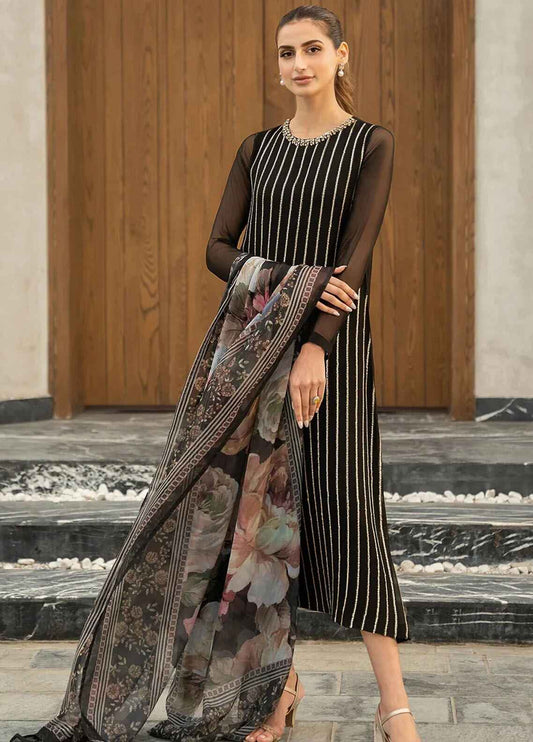 Embroidered Chiffon 3 Piece Unstitched Suit LL-YUGUZ DRESS-24 - Party Wear