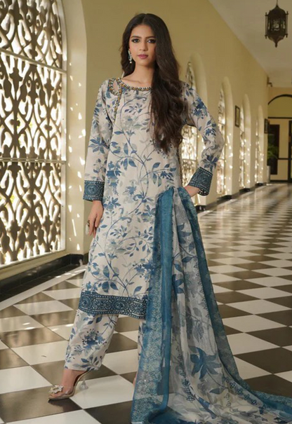 Embroidered Lawn 3 Piece Unstitched Suit RL-CHR9260-A - Summer Collection