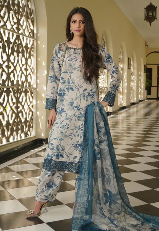 Embroidered Lawn 3 Piece Unstitched Suit RL-CHR9260-A - Summer Collection