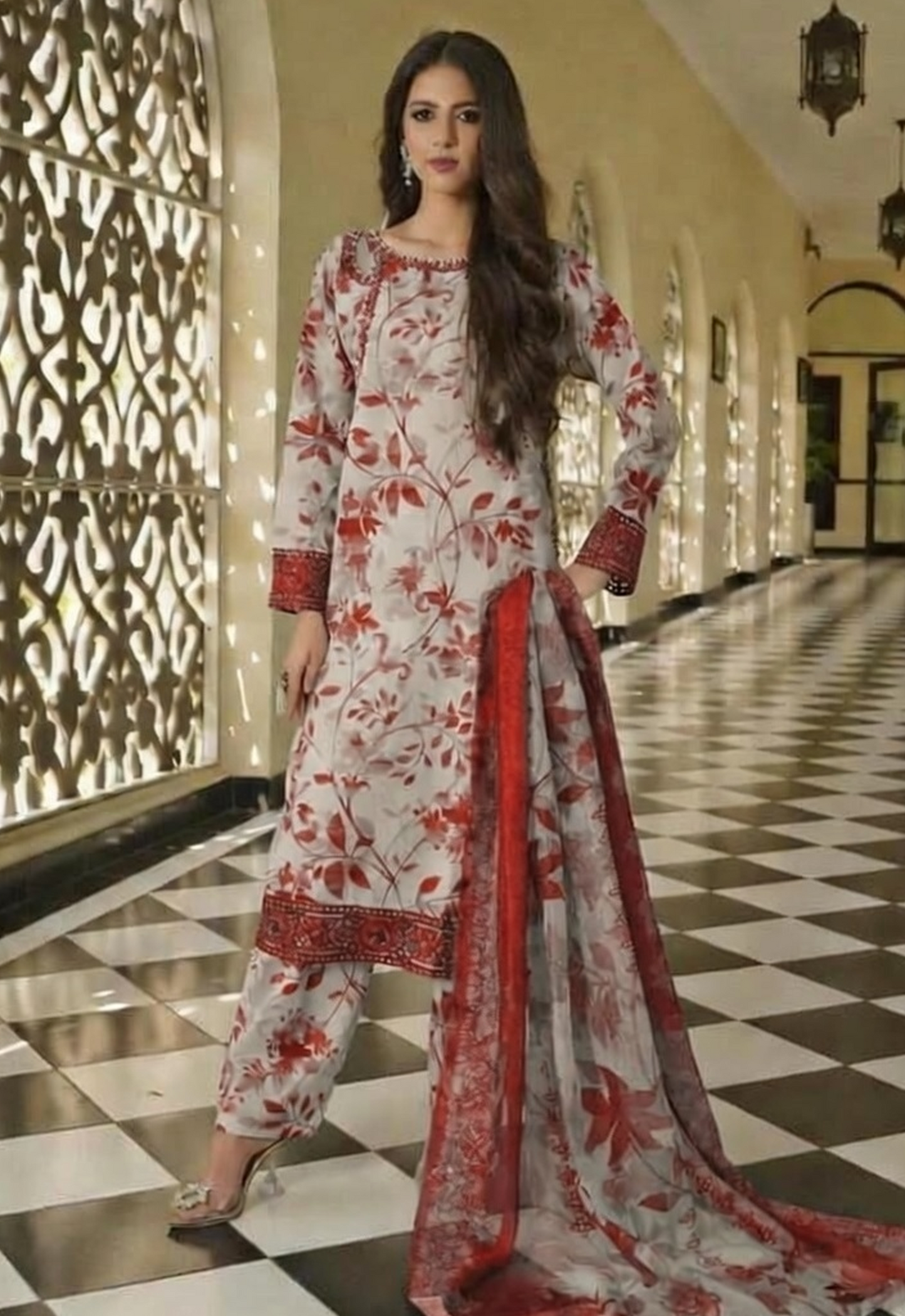 Embroidered Lawn 3 Piece Unstitched Suit RL-CHR9260-B - Summer Collection