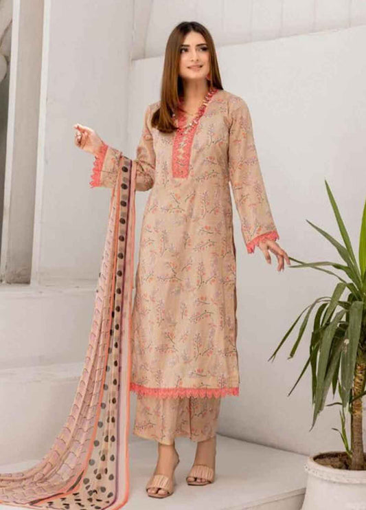 Printed Silk 3 Piece Unstitched Suit PL-CHAMEUSE-120-24 - Party Wear