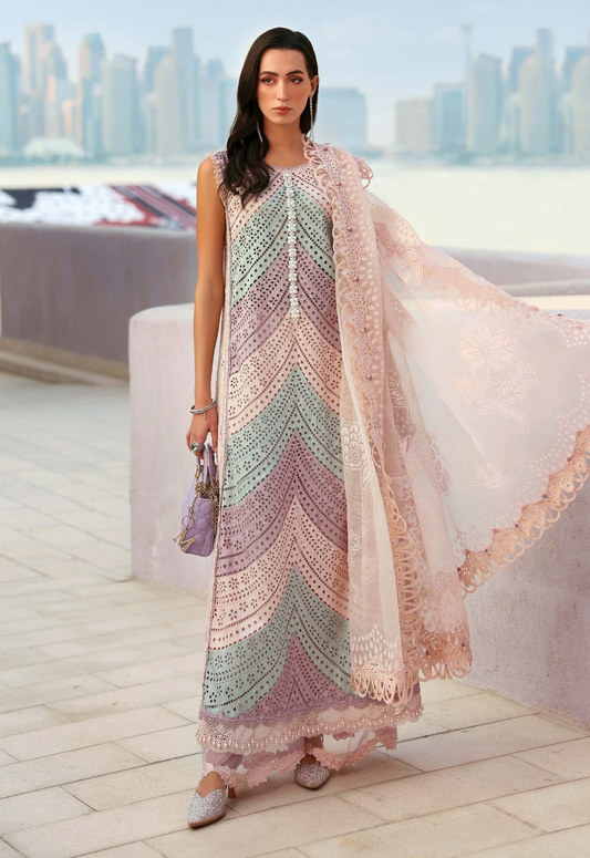 Embroidered Lawn 3 Piece Unstitched Suit MBL-D-2612-B-26 - Summer Collection