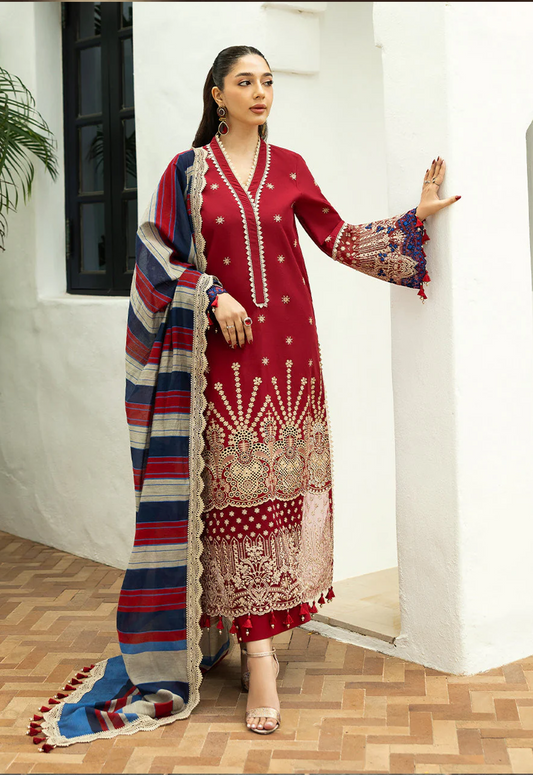 Embroidered Lawn 3 Piece Unstitched Suit ZCL-WM-Elma-3A-25 - Summer Collection