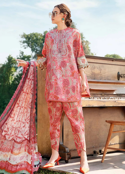 Embroidered Lawn 3 Piece Unstitched Suit MBL-MPT-2513-A-25 - Summer Collection