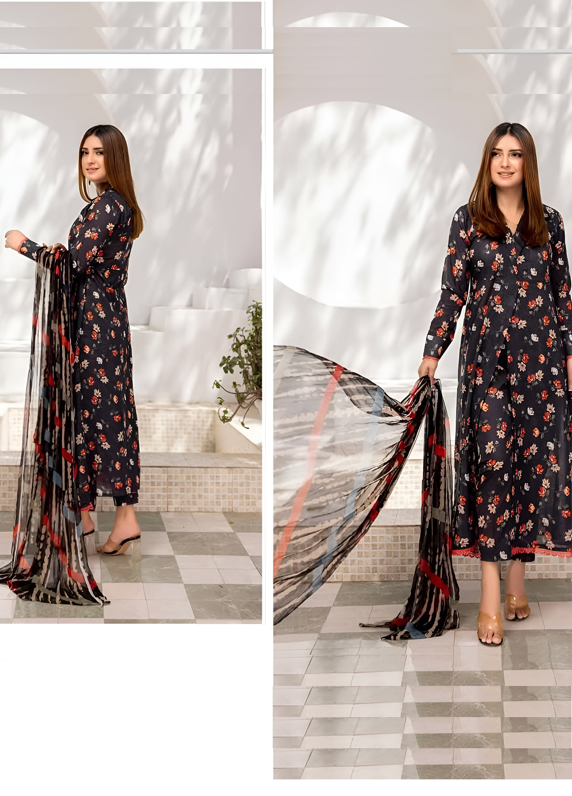 Printed Silk 3 Piece Unstitched Suit PL-CHAMEUSE-113-24 - Party Wear