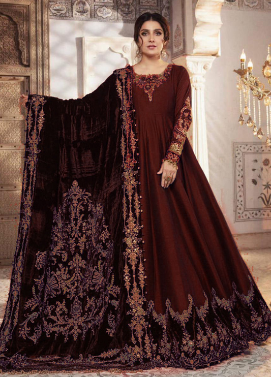 Embroidered Silk 3 Piece Unstitched Suit MBC-BD-2307-24 - Party Wear