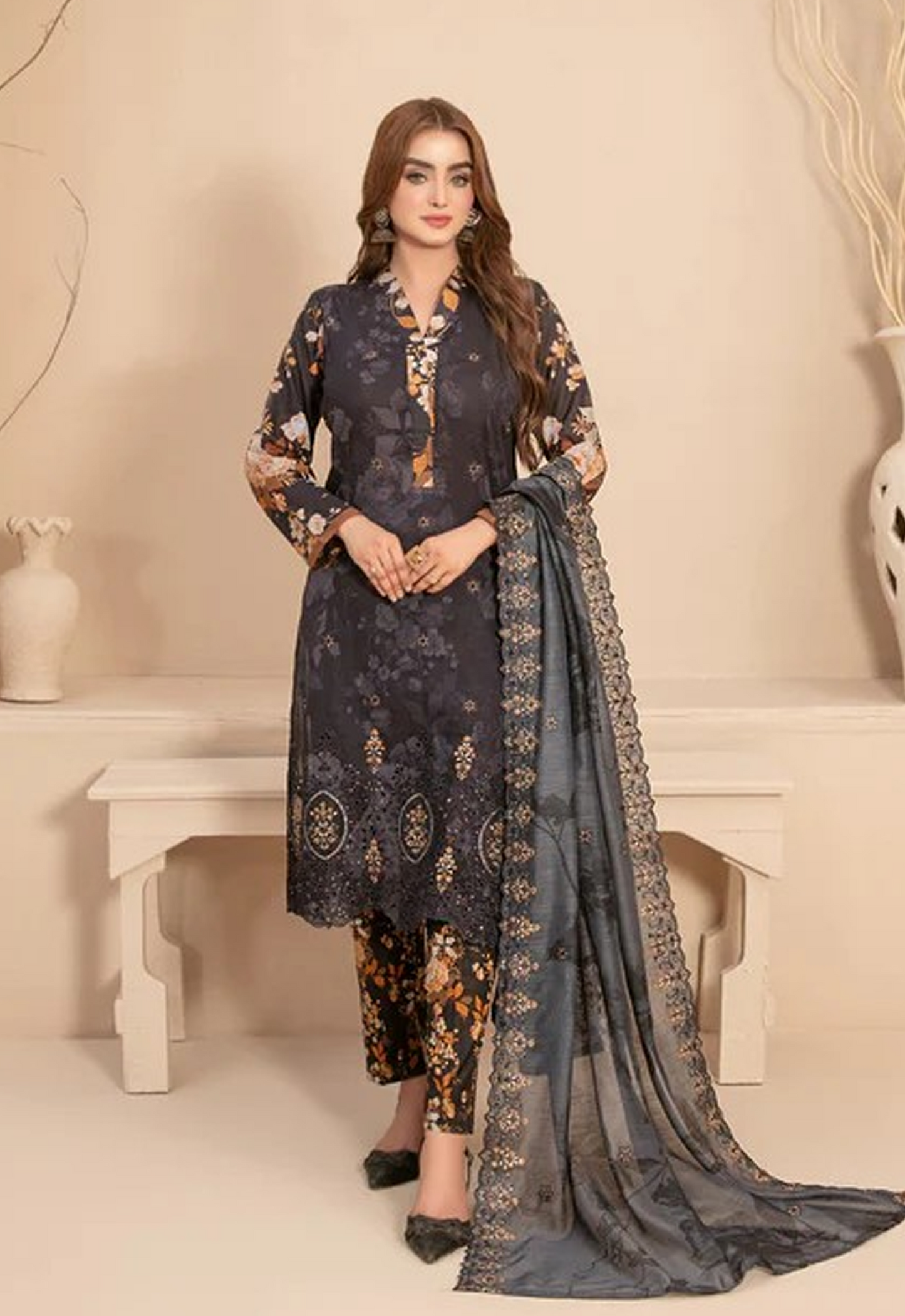 Embroidered Lawn 3 Piece Unstitched Suit TFL-WM-D-3288-LIQA - Summer Collection