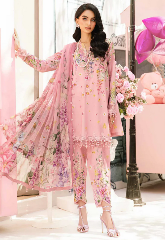 Embroidered Lawn 3 Piece Unstitched Suit MBL-MPT-2603-B-25 - Summer Collection