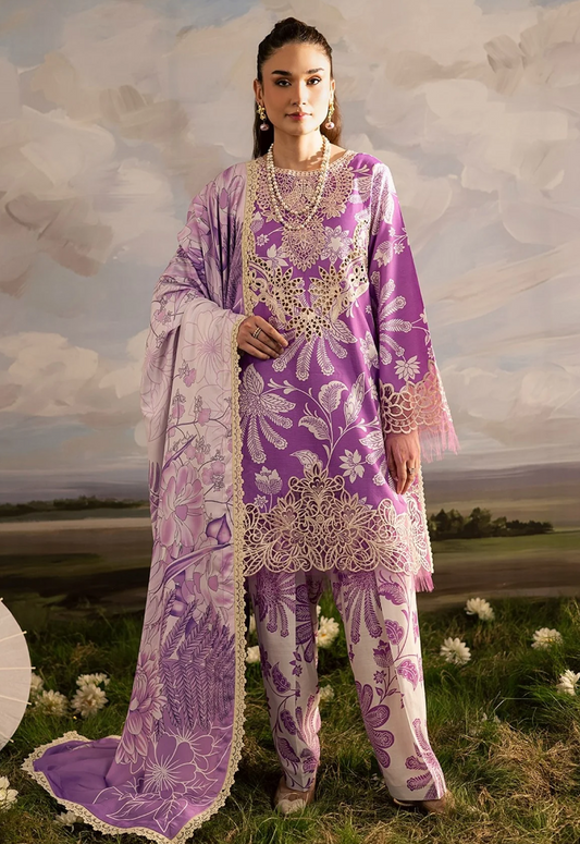 Embroidered Lawn 3 Piece Unstitched Suit ML-K-10 - Summer Collection