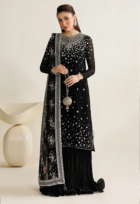 Embroidered Chiffon 3 Piece Unstitched Suit JC-UC-3127 - Party Wear