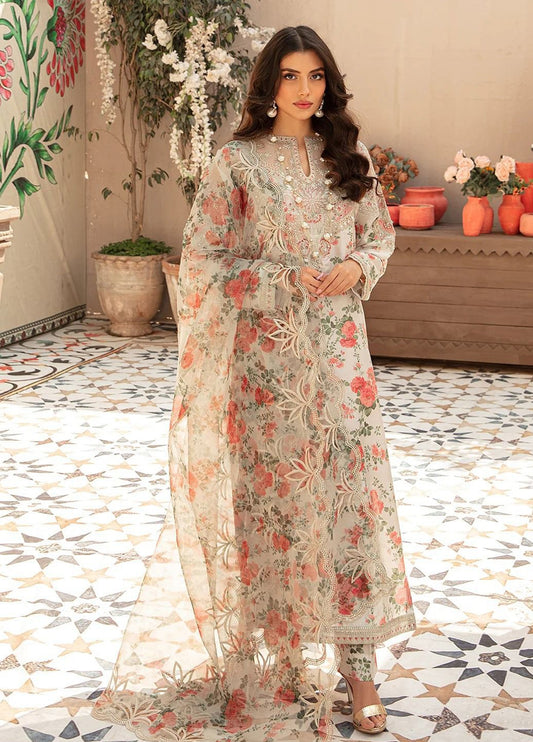 Embroidered Lawn 3 Piece Unstitched Suit VL-D06 - Summer Collection