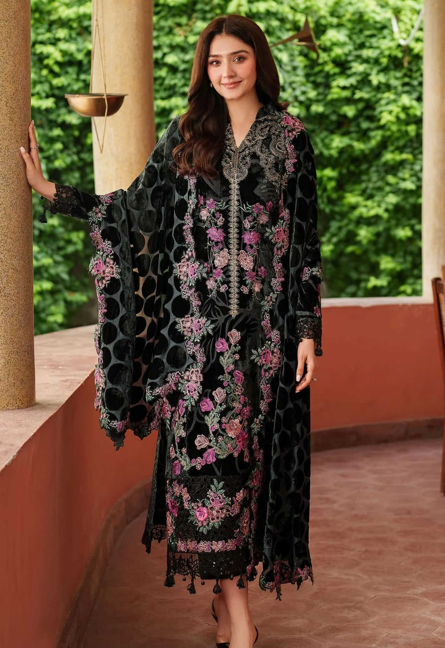 Embroidered Unstitched 3 Piece Velvet Suit NSAV-Eira-LWC25-02-25 - Party Wear