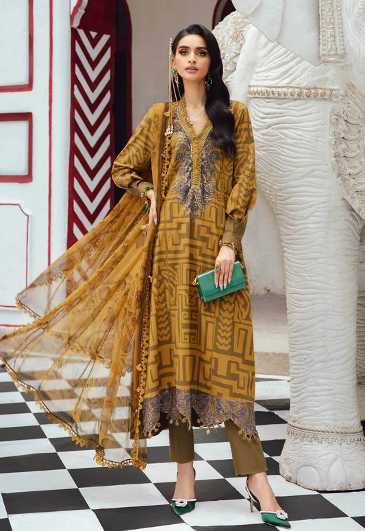 Embroidered Lawn 3 Piece Unstitched Suit  MBL-MPT-2703-A-25 - Summer Collection