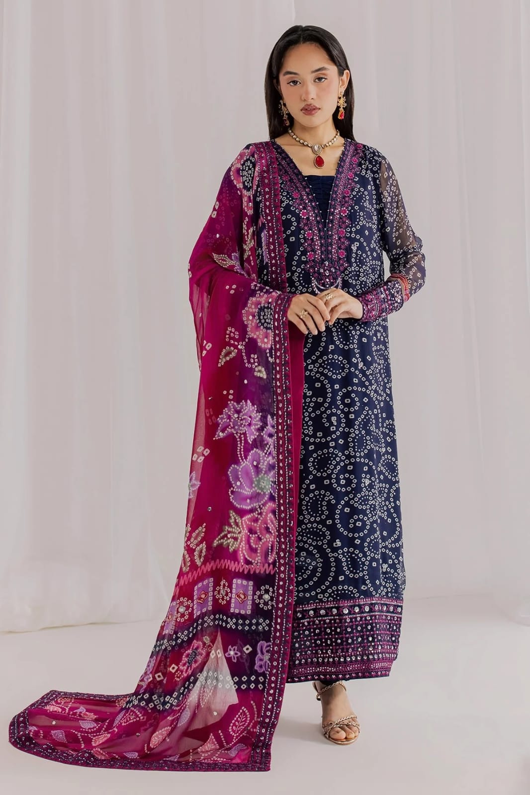 Embroidered Chiffon 3 Piece Unstitched Suit NC-NP-819-26 - Party Wear
