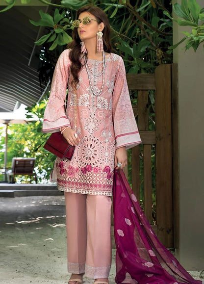 Embroidered Lawn 3 Piece Unstitched Suit ZCL-08A-20 - Summer Collection