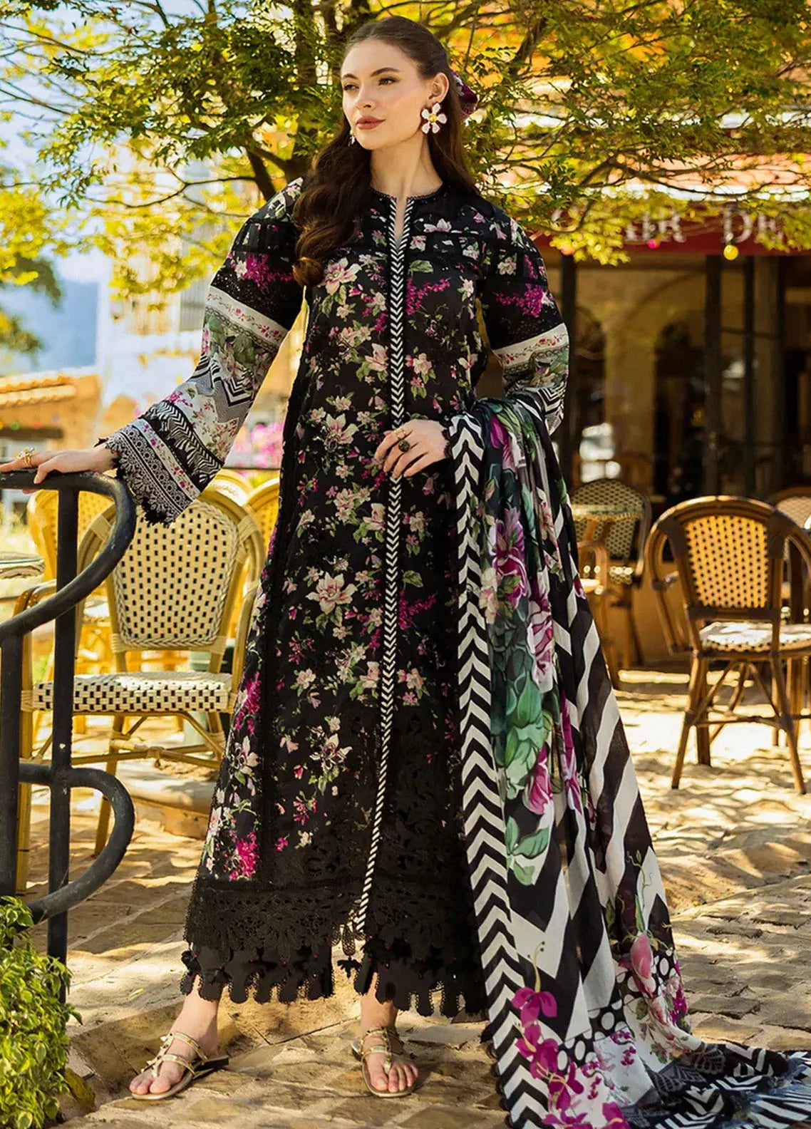 Embroidered Lawn 3 Piece Unstitched Suit EL-05A-BELLEZA-25 - Summer Collection