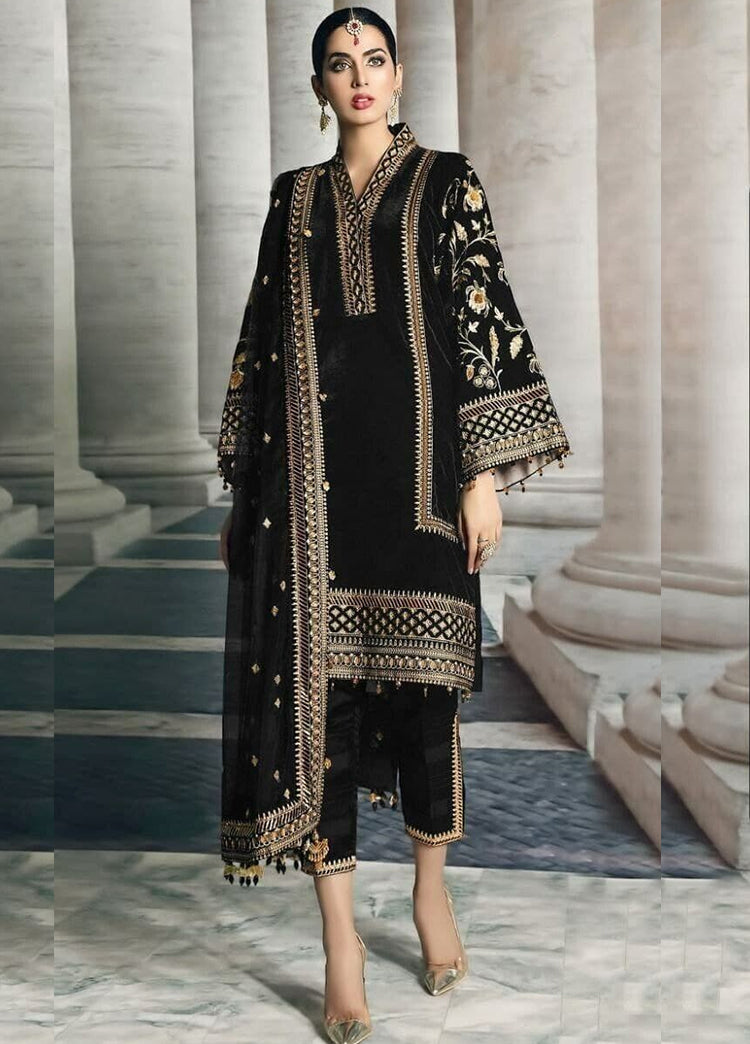 Embroidered Unstitched 3 Piece Velvet Suit AKCL-CELIA-20 Party Wear