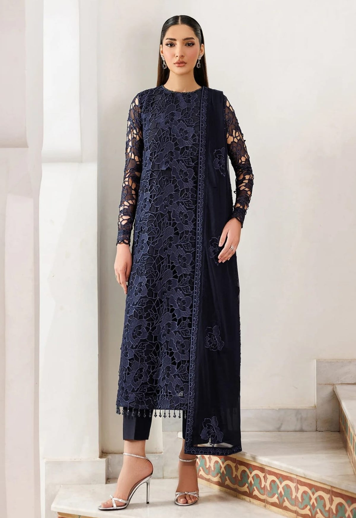 Embroidered Chiffon 3 Piece Unstitched Suit ZC-SARAYA-26 - Party Wear