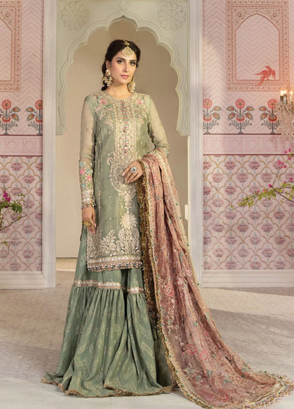 Pistachio Green Embroidered Unstitched 3 Piece Lehenga MBC-BD-2205-21-Party Wear