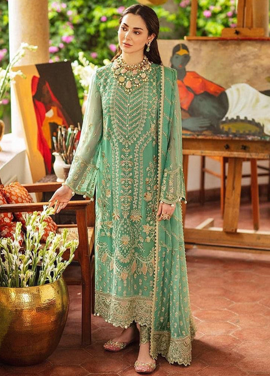 Embroidered Unstitched 3 Piece Chiffon Suit AC-D07-JOHARTAAL-22 -Party Wear