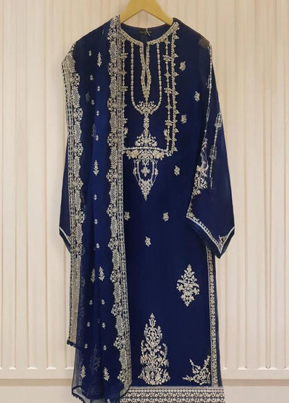 Embroidered Unstitched 3 Piece Chiffon Suit AG-S105319-22 -Party Wear