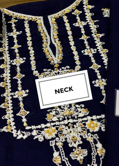 Embroidered Unstitched 3 Piece Chiffon Suit AG-S105319-22 -Party Wear