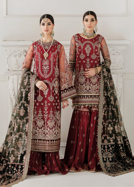 Embroidered Unstitched 3 Piece Net Suit BC-CH10-07-Party Wear