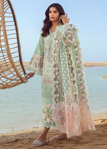 Embroidered  Lawn 3 Piece Unstitched Suit CSSL-D05-B-SEAFOAM-22 -Summer Collection