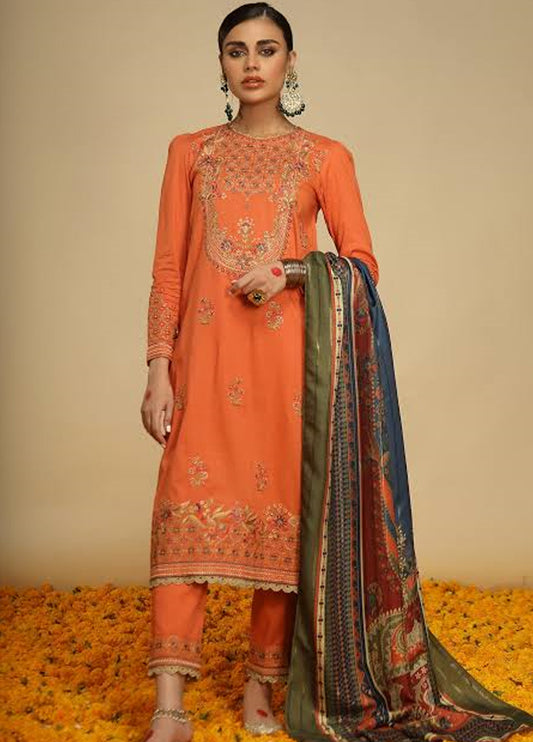 Embroidered  Lawn 3 Piece Unstitched Suit DL-WU318892 -Summer Collection